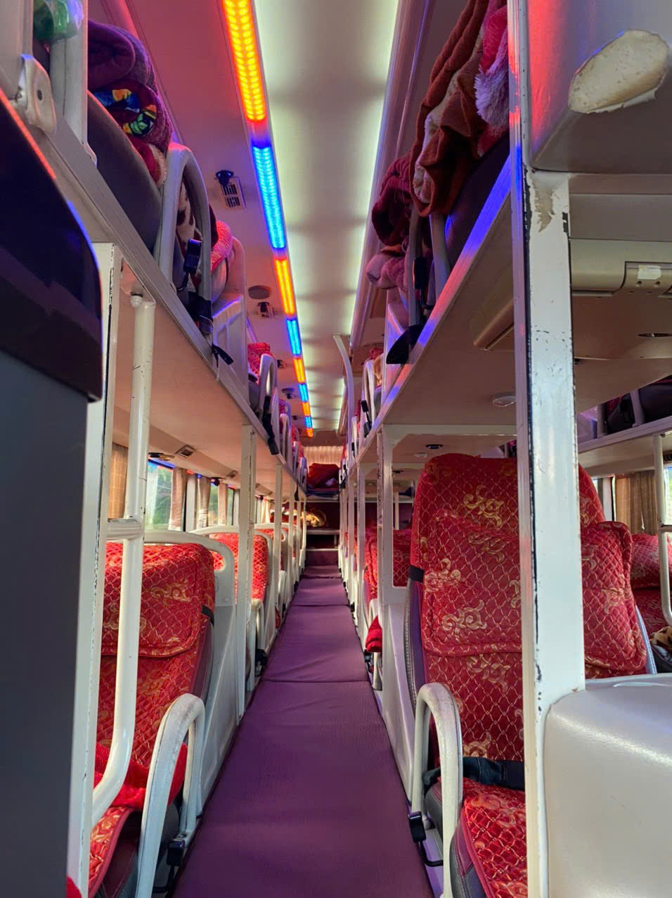 Sleeping bus interior