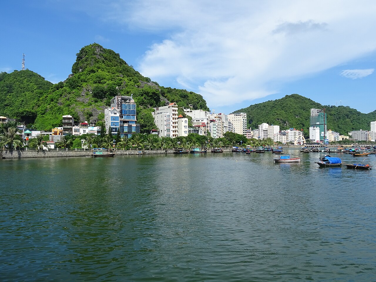 Cat Ba Town seen from above in 2018