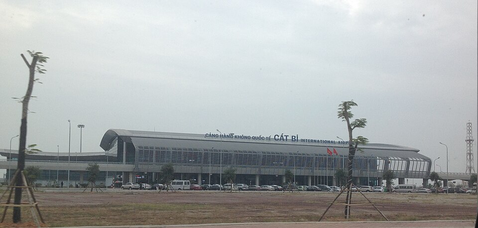 Exterior of Cat Bi International Airport terminal