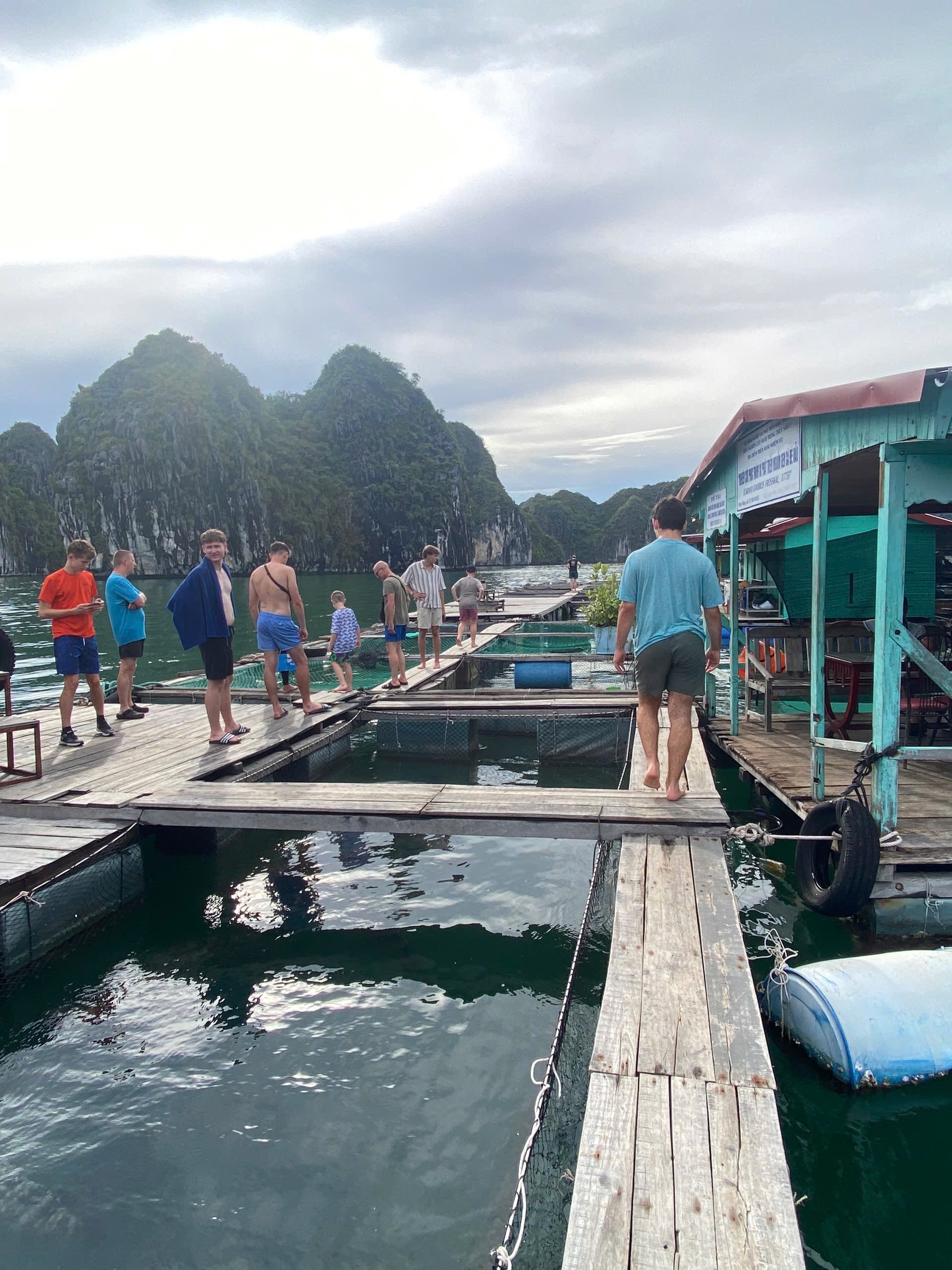 Visiting a floating fish farm