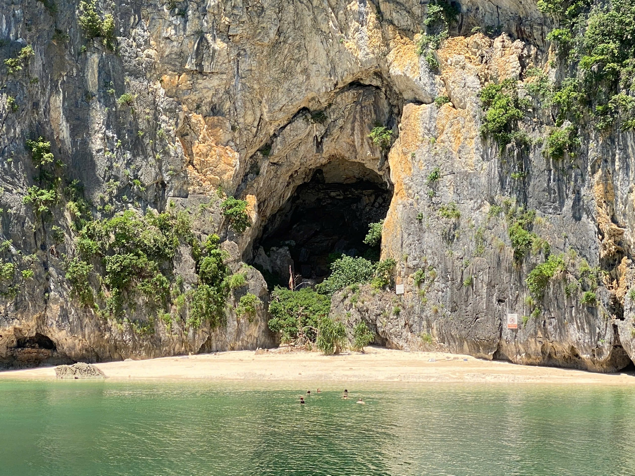 A secluded beach beneath the cliffs