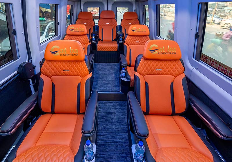 Cat Ba Luxury Trans limousine seating used as a reference for the VIP category