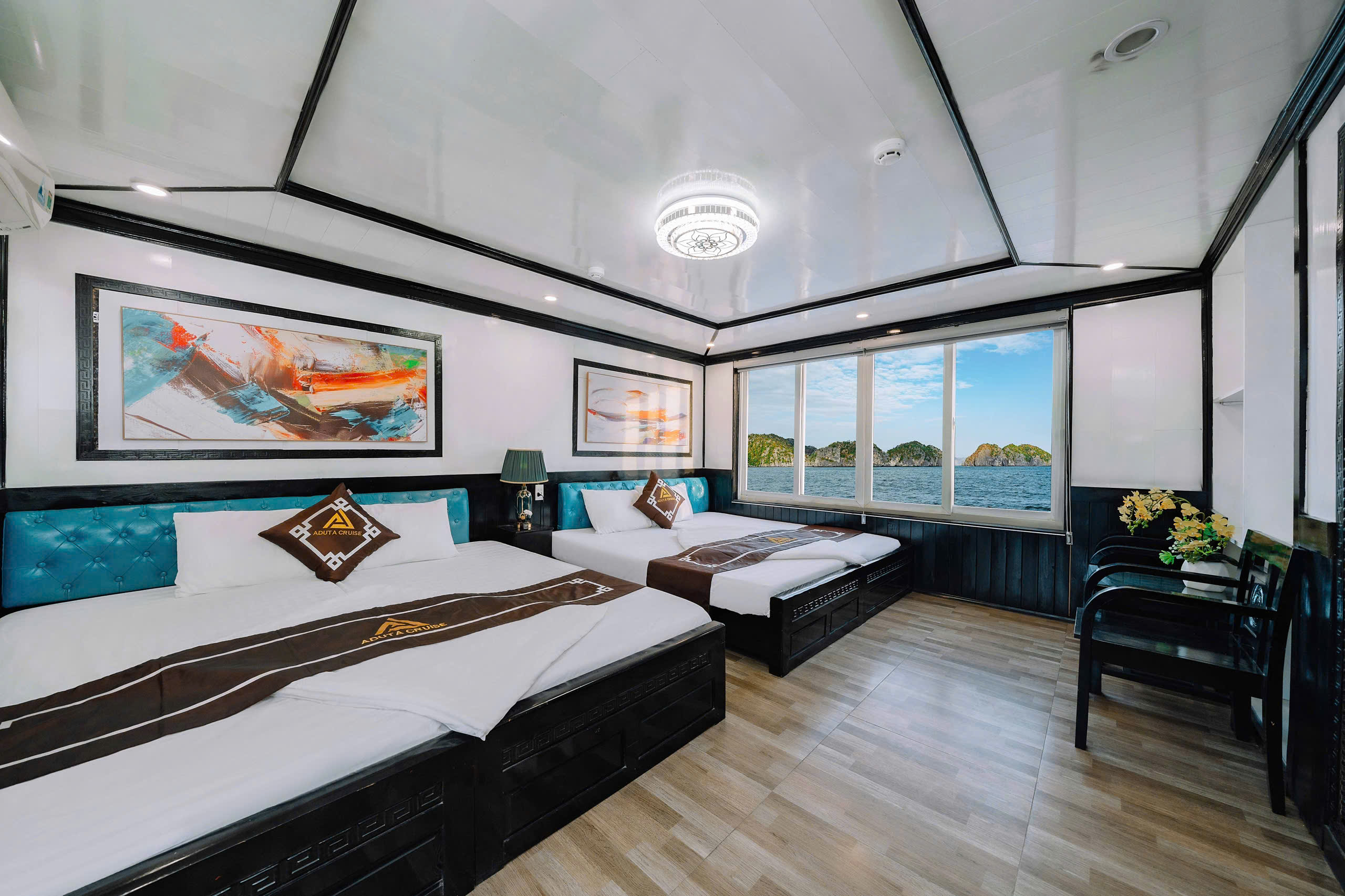 Twin cabin with bay views