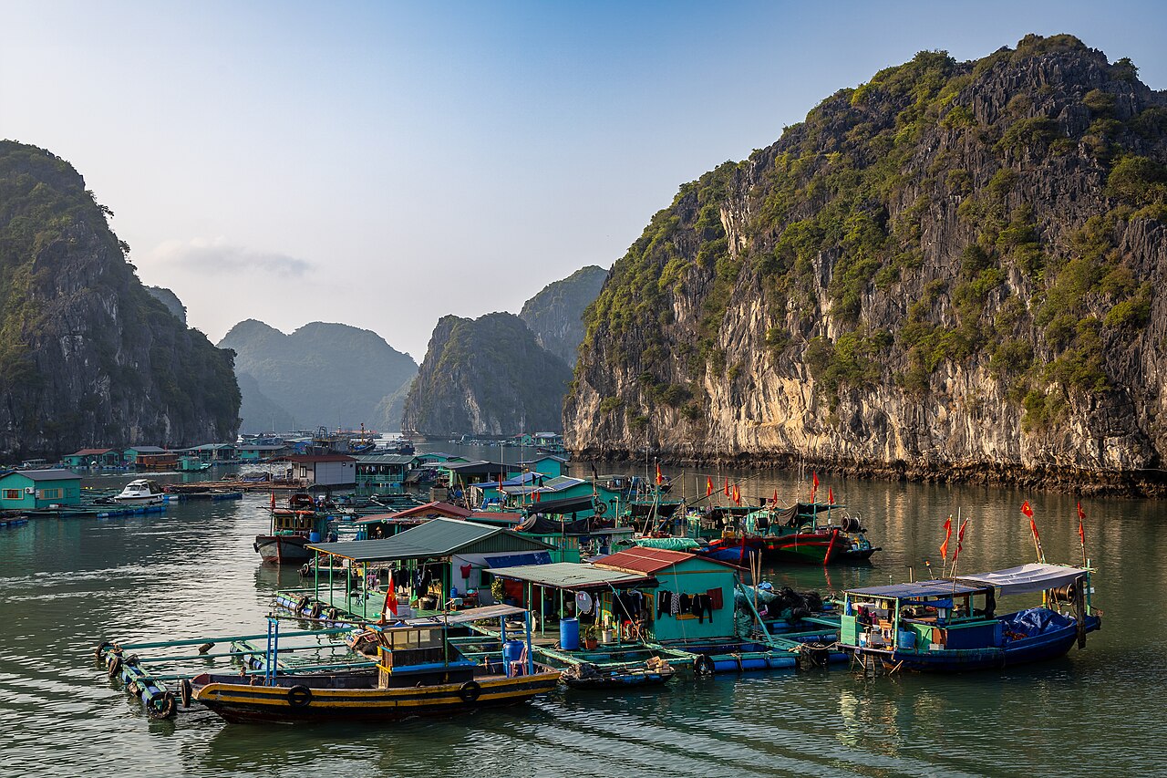 Cai Beo floating village photographed in 2024