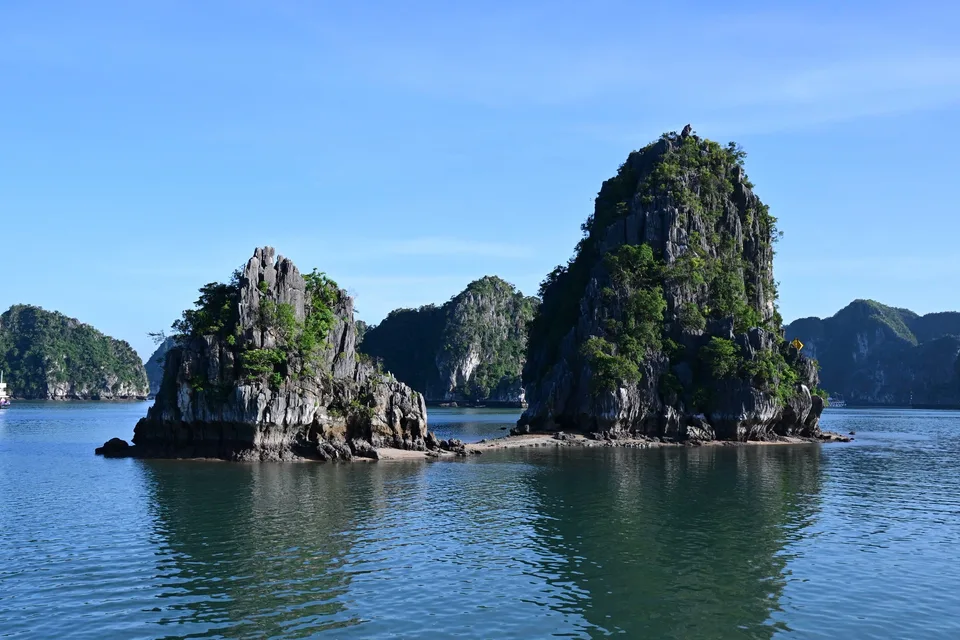 Limestone islands on the bay