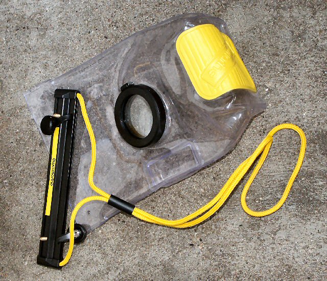 Transparent waterproof pouch for a compact camera
